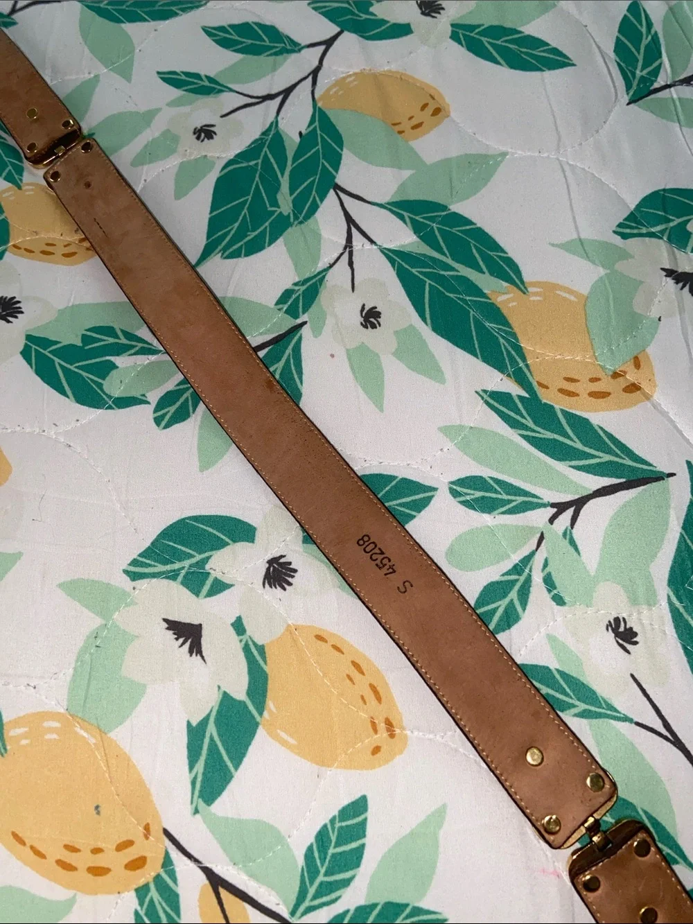 Vintage 90s Brighton TWEED HEARTS Brown Leather Link Belt Gold Ornate